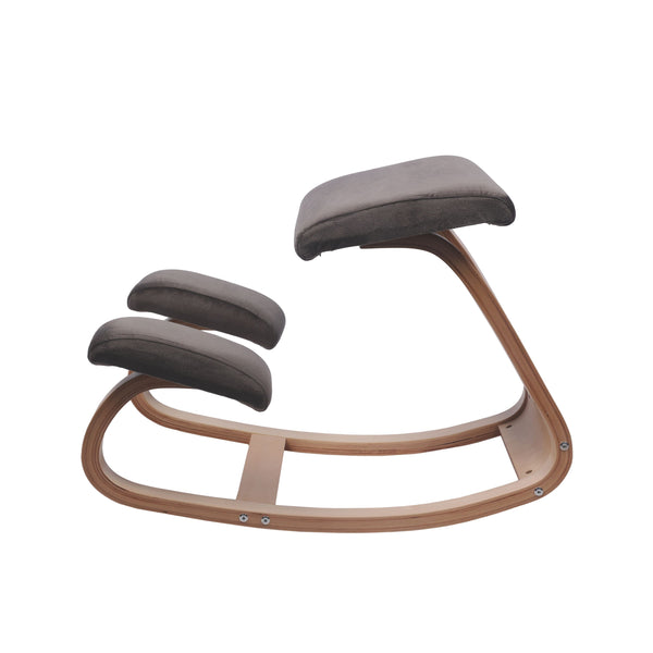 Kneeling chair, wood, anthracite