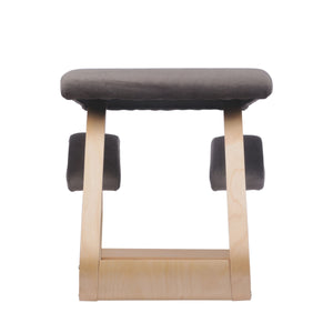 Kneeling chair, wood, anthracite