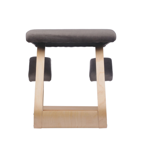 Kneeling chair, wood, anthracite