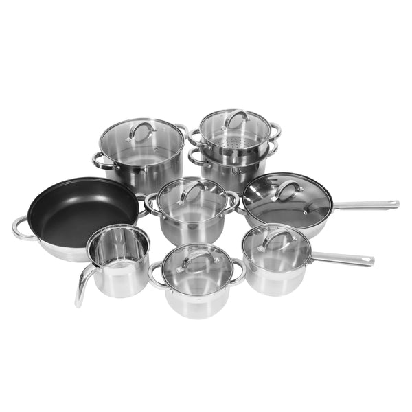 Ensemble de 15 casseroles en acier inoxydable