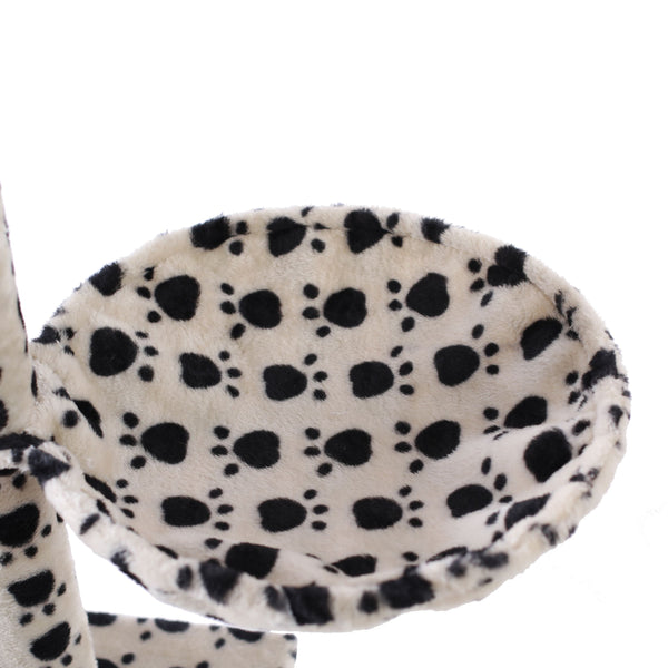 2x Körbchen für Katzenbaum beige mit Pfoten 40 cm