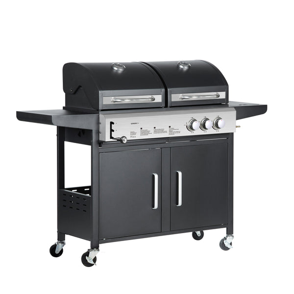 Kombigrill Gas 2+1 Brenner und Holzkohle