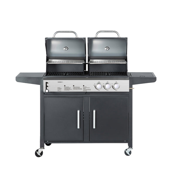 Kombigrill Gas 2+1 Brenner und Holzkohle