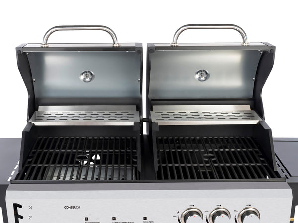 Kombigrill Gas 2+1 Brenner und Holzkohle