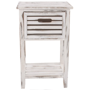 Kommode 57x35x27cm Shabby-Look Vintage weiss