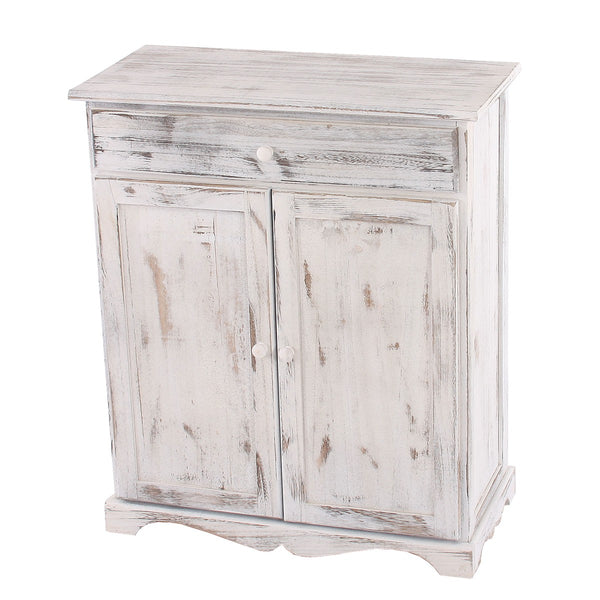 Kommode 78x66x33cm Shabby-Look Vintage ~ weiss