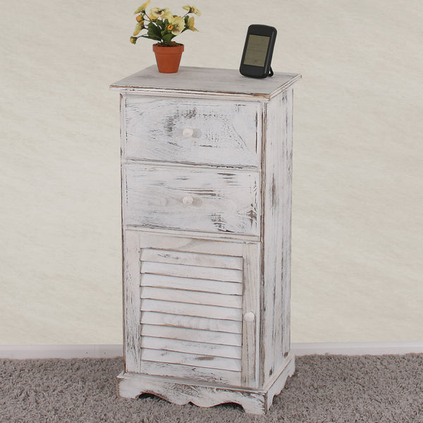 Kommode 81x40x32cm Shabby-Look Vintage ~ weiss