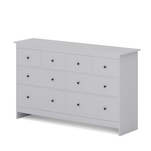 Kommode ADALIE 8 Schubladen 160 x 96 cm grau
