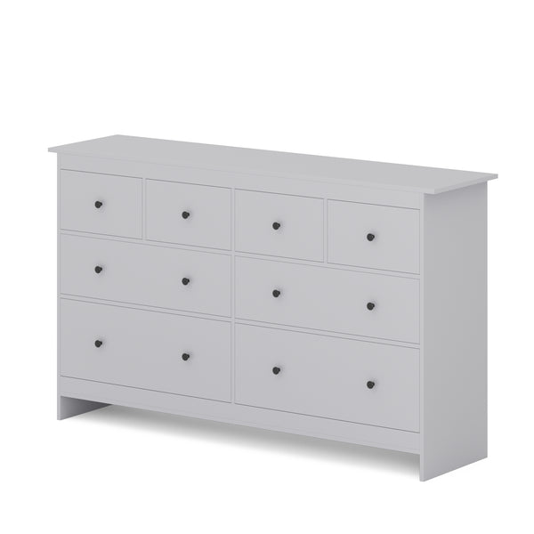 Kommode ADALIE 8 Schubladen 160 x 96 cm grau