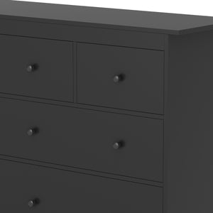 Kommode ADALIE 8 Schubladen 160 x 96 cm schwarz