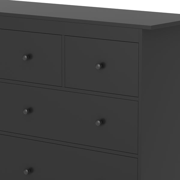 Kommode ADALIE 8 Schubladen 160 x 96 cm schwarz