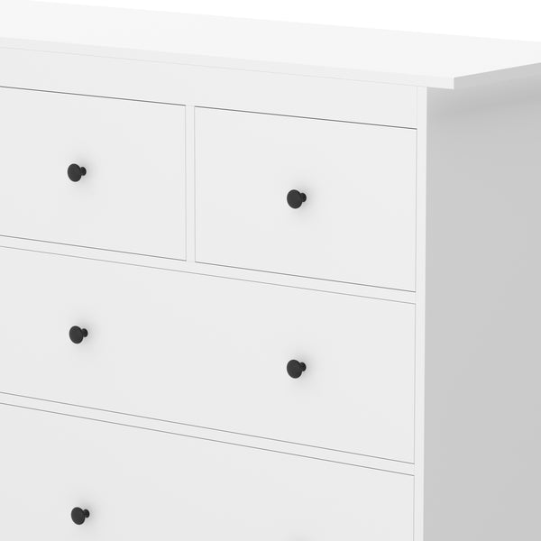 Kommode ADALIE 8 Schubladen 160 x 96 cm weiss