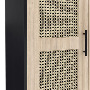 Kommode Schrank ALDO 70 x 150 cm natur/schwarz