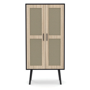 Kommode Schrank ALDO 70 x 150 cm natur/schwarz
