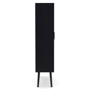 Kommode Schrank ALDO 70 x 150 cm natur/schwarz