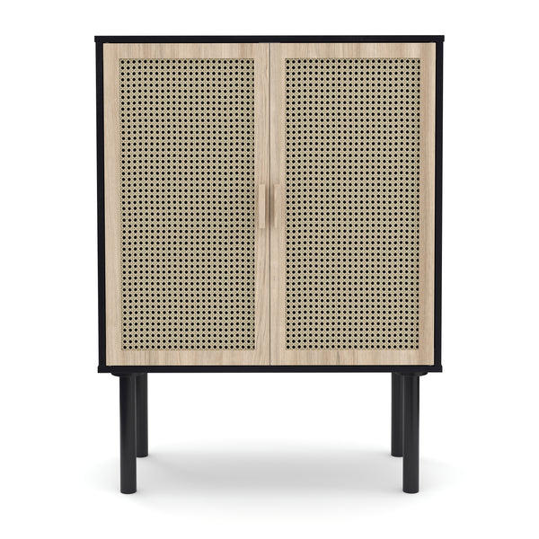 Kommode ALDO 80 x 110 cm natur/schwarz