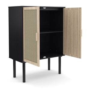Kommode ALDO 80 x 110 cm natur/schwarz