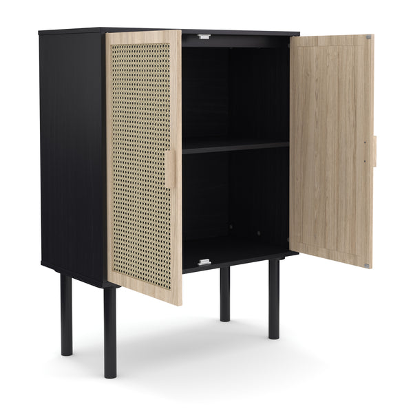 Kommode ALDO 80 x 110 cm natur/schwarz