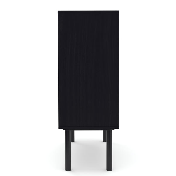 Kommode ALDO 80 x 110 cm natur/schwarz