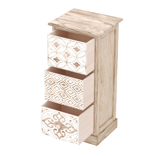 Kommode ASHFORD 3 Schubladen 29 x 25 x 63 cm natur