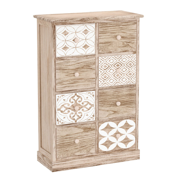 Kommode ASHFORD 8 Schubladen 54 x 25 x 81 cm natur