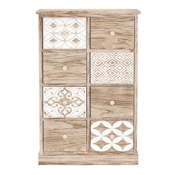 Kommode ASHFORD 8 Schubladen 54 x 25 x 81 cm natur