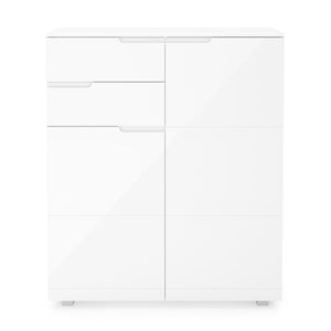 Kommode AVILA 2 Schubladen und 2 Türen 100 x 119 cm Hochglanz weiss
