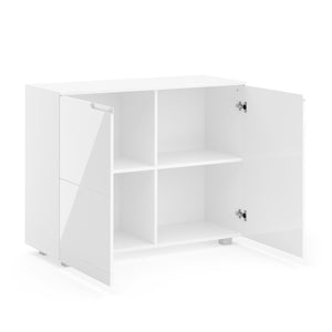 Sideboard AVILA 2 Türen 100 x 80 cm Hochglanz weiss