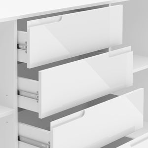 Sideboard AVILA 4 Schubladen und 2 Türen 165 x 80 cm Hochglanz weiss