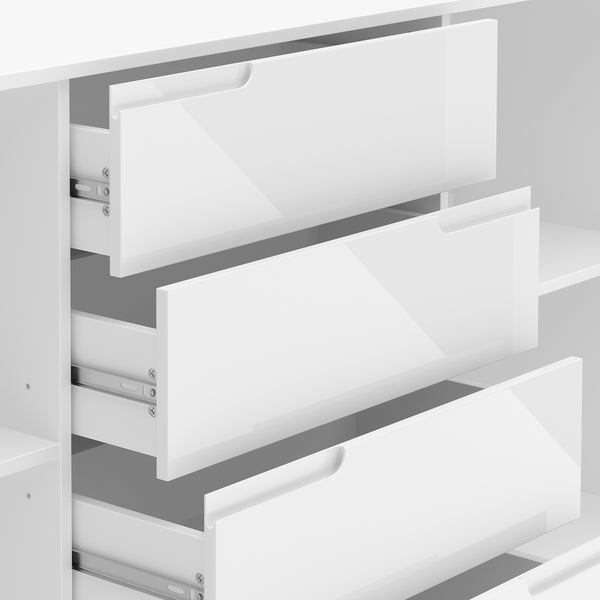 Sideboard AVILA 4 Schubladen und 2 Türen 165 x 80 cm Hochglanz weiss