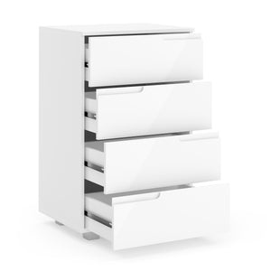 Kommode AVILA 4 Schubladen 50 x 80 cm Hochglanz weiss