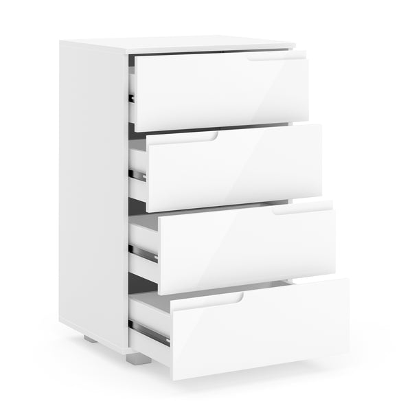 Kommode AVILA 4 Schubladen 50 x 80 cm Hochglanz weiss