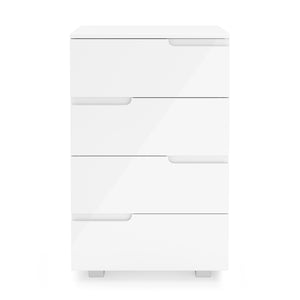 Kommode AVILA 4 Schubladen 50 x 80 cm Hochglanz weiss