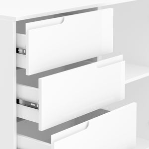 Sideboard AVILA 4 Schubladen und 1 Tür 100 x 80 cm Hochglanz weiss