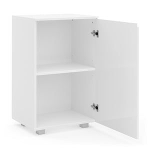 Kommode AVILA 1 Tür 50 x 80 cm Hochglanz weiss