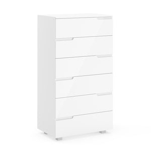 Kommode AVILA 6 Schubladen 65 x 119 cm Hochglanz weiss