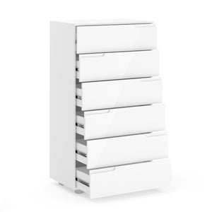 Kommode AVILA 6 Schubladen 65 x 119 cm Hochglanz weiss