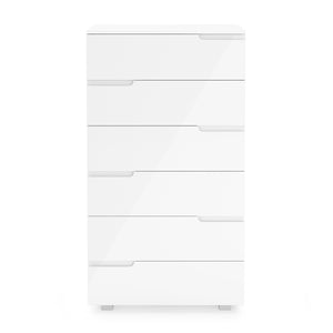 Kommode AVILA 6 Schubladen 65 x 119 cm Hochglanz weiss