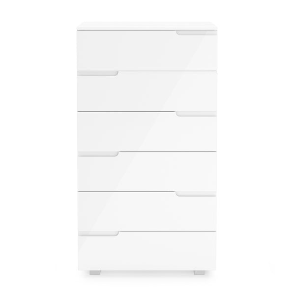 Kommode AVILA 6 Schubladen 65 x 119 cm Hochglanz weiss