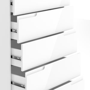 Kommode AVILA 6 Schubladen 65 x 119 cm Hochglanz weiss