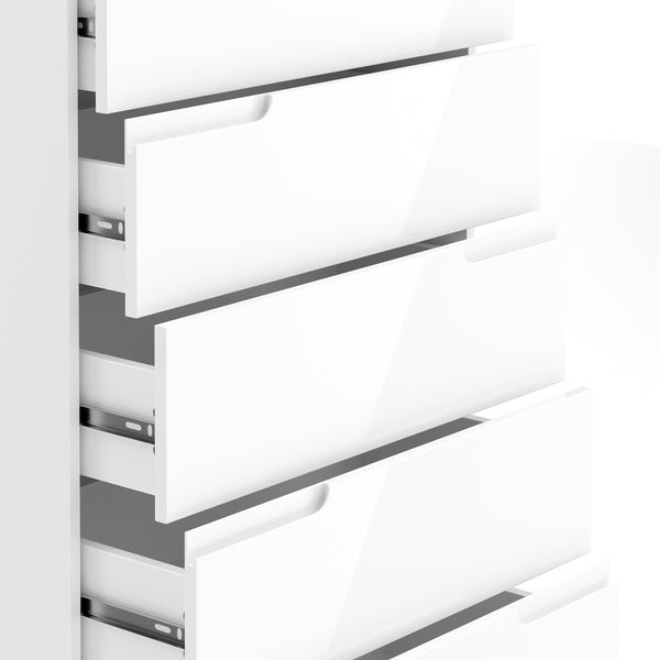 Kommode AVILA 6 Schubladen 65 x 119 cm Hochglanz weiss