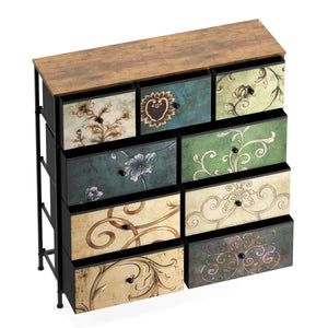 Kommode Vintage FIORELLA 9 Schubladen 100 x 100 cm