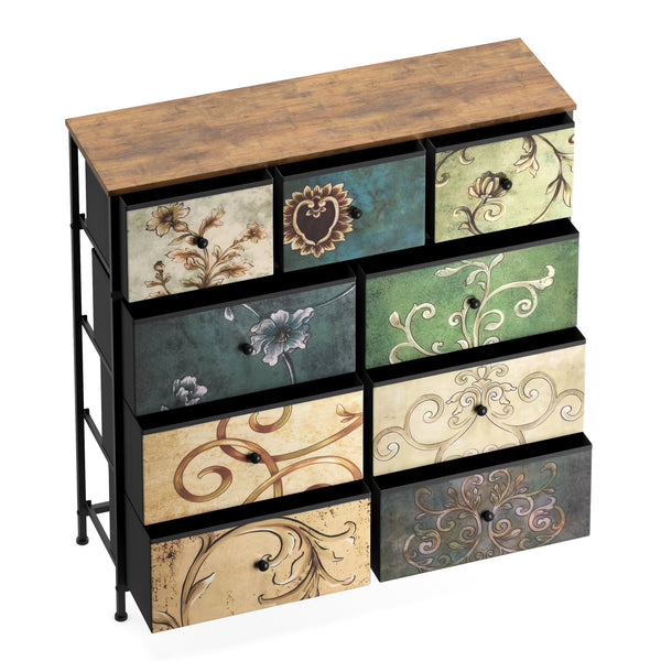 Kommode Vintage FIORELLA 9 Schubladen 100 x 100 cm