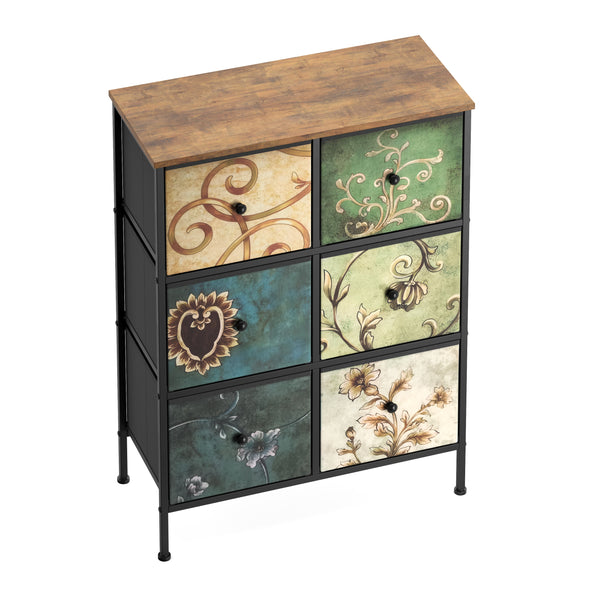 Kommode Vintage FIORELLA 6 Schubladen 67 x 91 cm