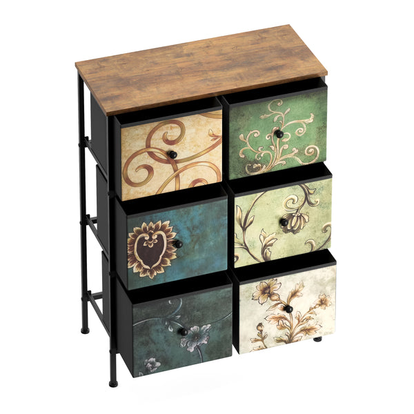 Kommode Vintage FIORELLA 6 Schubladen 67 x 91 cm