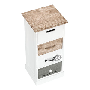 Kommode HALDEN 4 Schubladen 28 x 63 x 27 cm weiss/natur