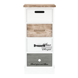 Kommode HALDEN 4 Schubladen 28 x 63 x 27 cm weiss/natur