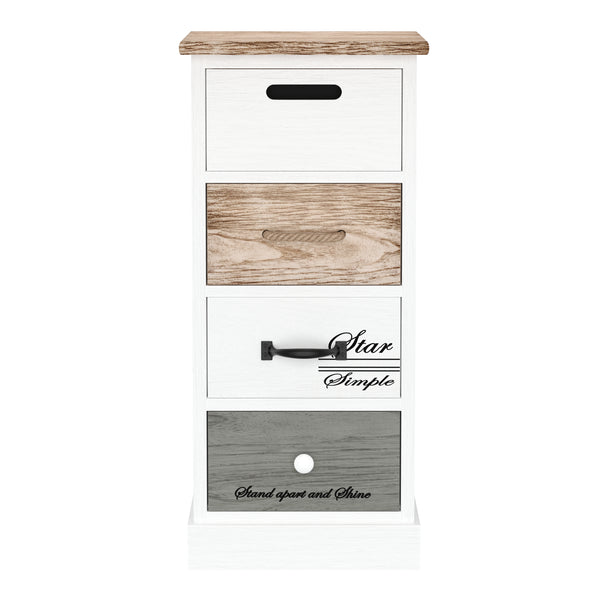 Kommode HALDEN 4 Schubladen 28 x 63 x 27 cm weiss/natur