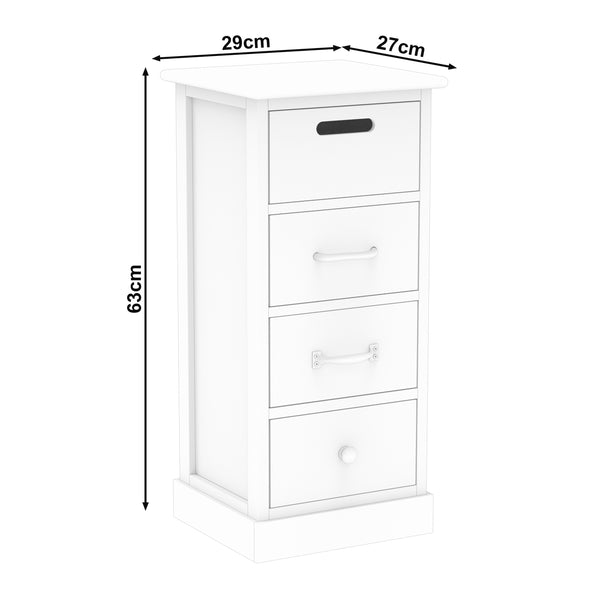 Kommode HALDEN 4 Schubladen 28 x 63 x 27 cm weiss/natur