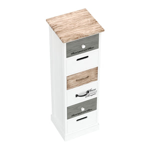 Kommode HALDEN 6 Schubladen 28 x 91 x 25 cm weiss/natur